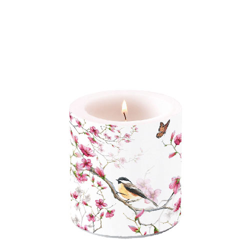 Свещ малка Bird and Blossom White