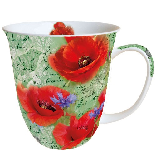 Чаша Painted poppies green