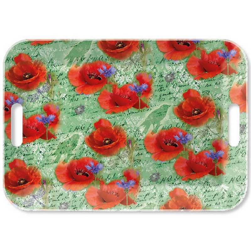 Поднос Painted poppies green