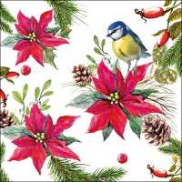 Art.No.33314640- Салфетки Bird on Poinsettia White от 