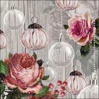 Art.No.33314690- Салфетки Roses and baubles от 