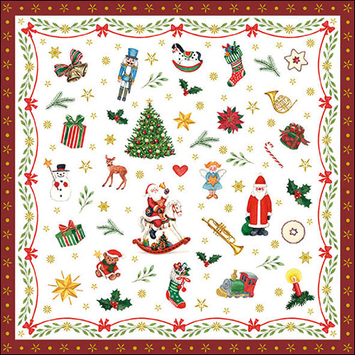 Салфетки Ornaments all over red 