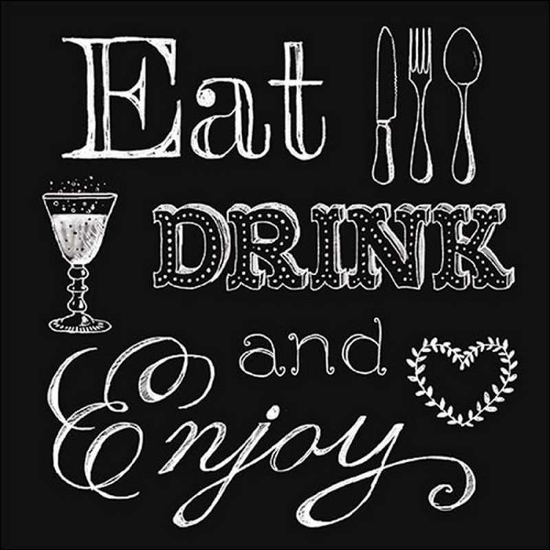 Салфетки Eat drink black