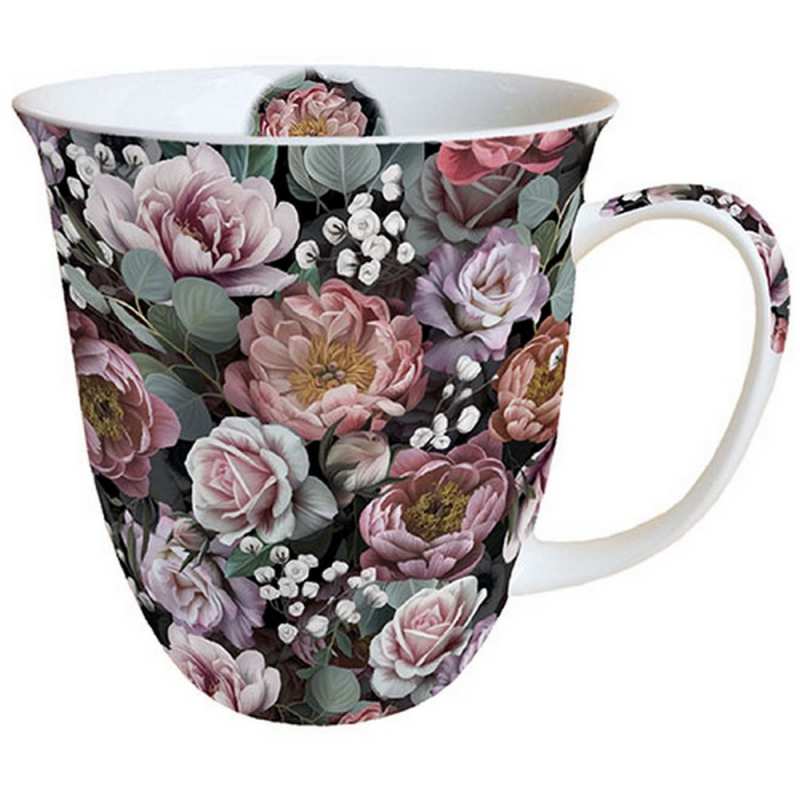 Чаша Vintage flowers black