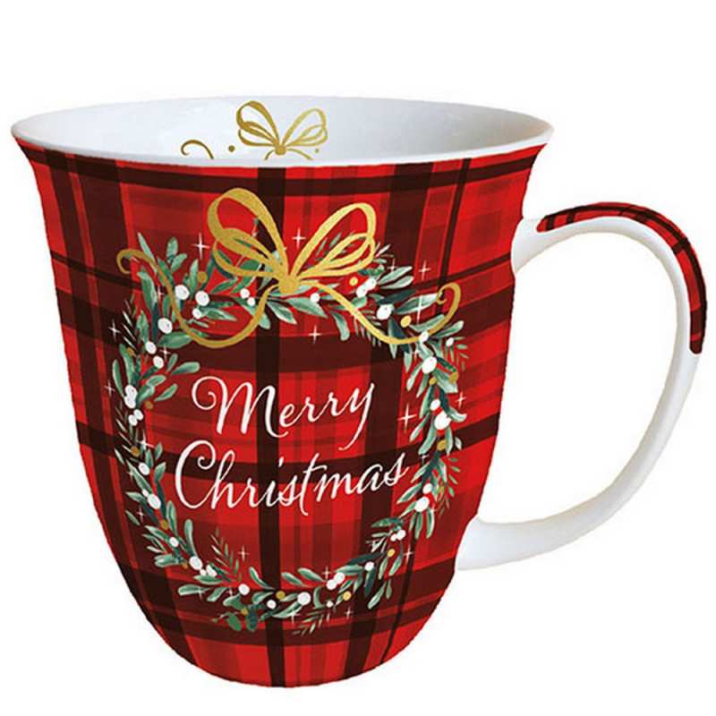 Чаша Christmas plaid red
