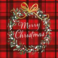 Art.No.33315565- Салфетки Christmas plaid red от 