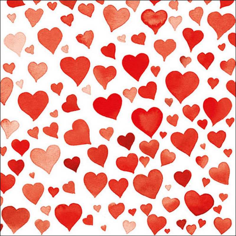 Салфетки Coloufful Hearts  Red