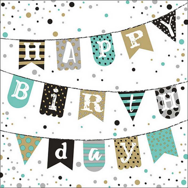 Салфетки Birthday Garland Green