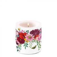 Art.No.19216005- Свещ малка Flower border white от 