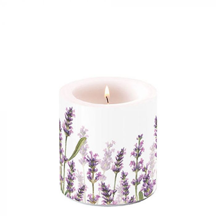 Свещ малка Lavender shades white