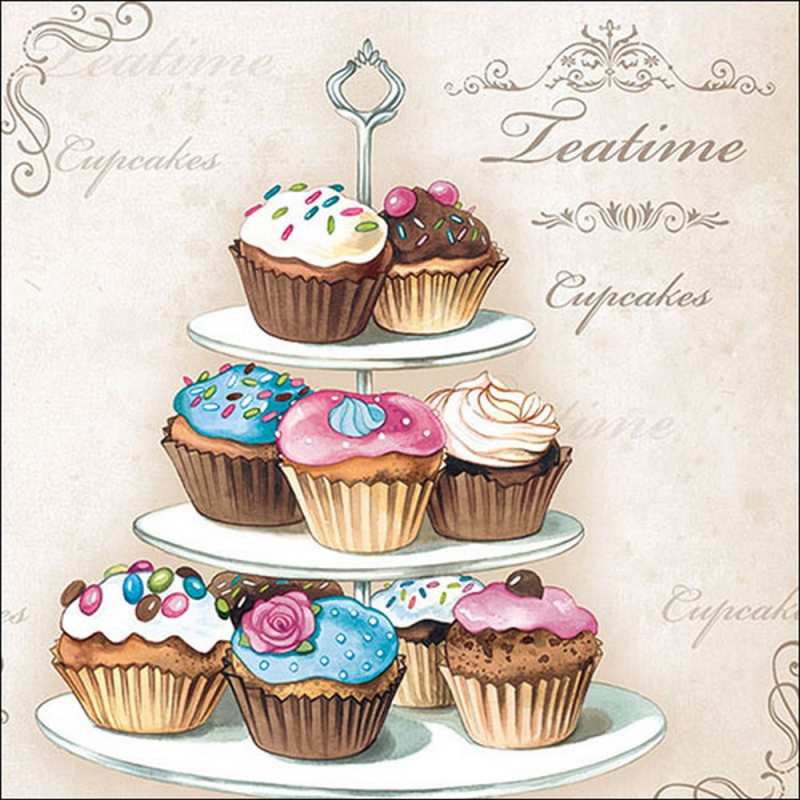Салфетки Cupcakes on etagere