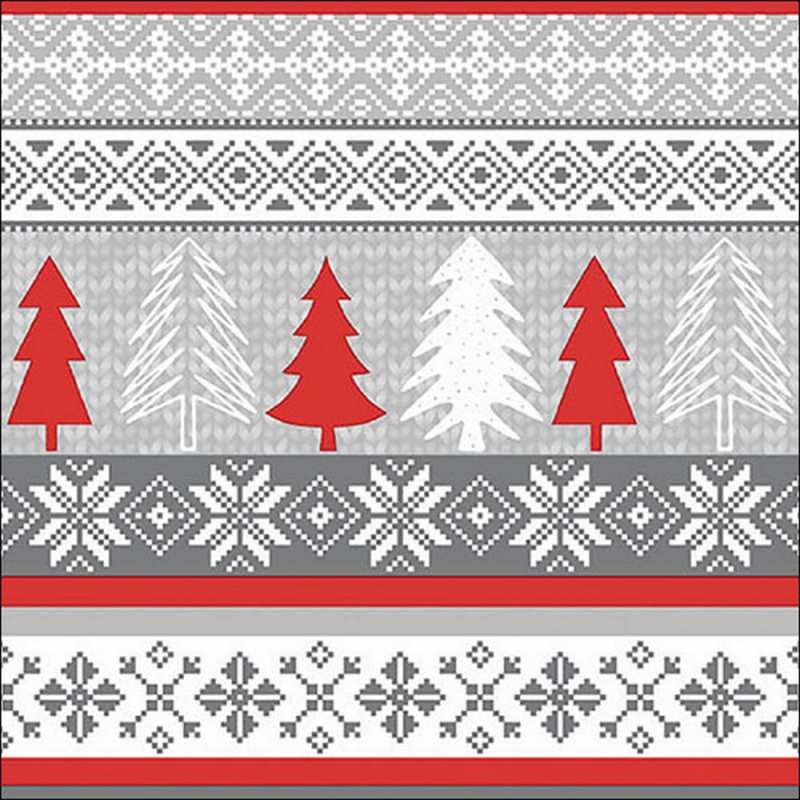 Салфетки Knitten trees red