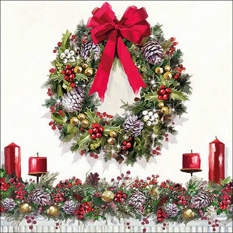 Салфетки Bow on wreath