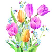 Art.No.13317030- Салфетки Tulips bouquet от 