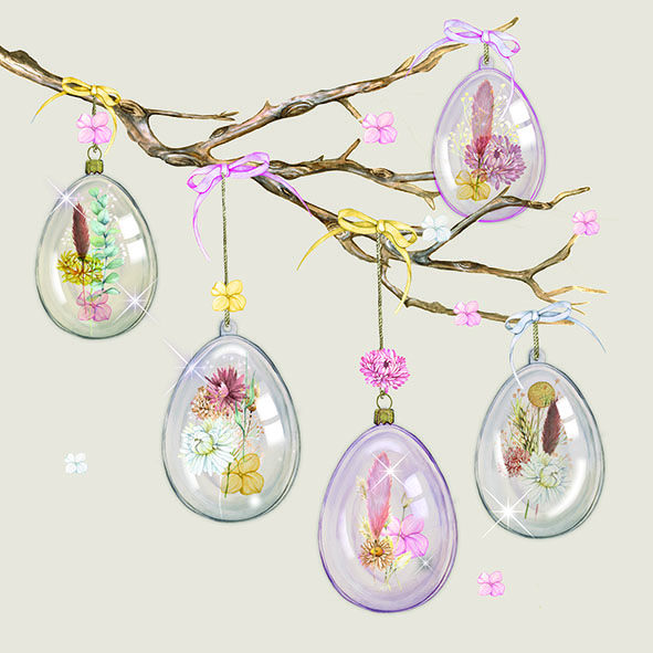 Салфетки Glass eggs grey
