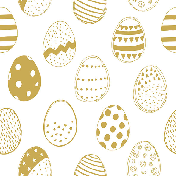 Салфетки Easter eggs all over gold