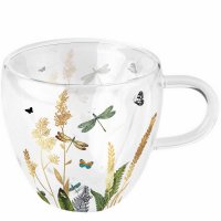 Art.No.14417470- Двустенна стъклена чаша Ornamental flowers white  от 
