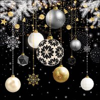 Art.No.33317795- Салфетки Christmas baubles black от 