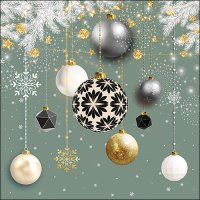 Art.No.33317796- Салфетки Christmas baubles sage от 