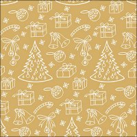 Art.No.33318111- Салфетки Outlined ornaments gold от 
