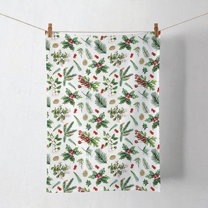 Кърпа Winter greenery white