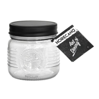 Art.No.KT103254- Буркан стъклен Old Fashioned с метална винтова черна капачка 200мл от 