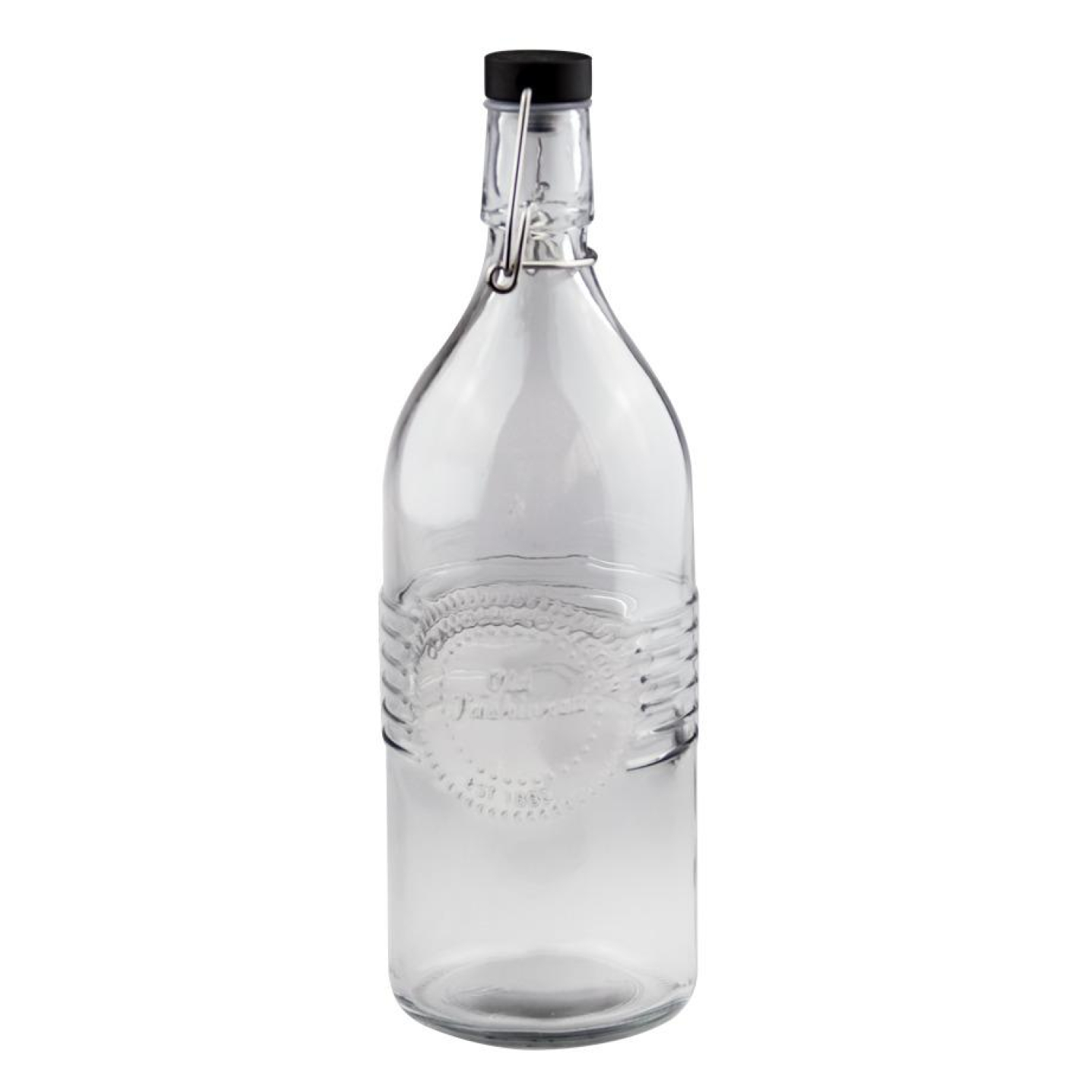 Бутилка стъклена Old Fashioned с клипс 1л