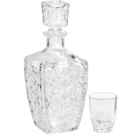 Art.No.KT110400- Комплект за ликьор стъклен 1 гарафа и 6 чаши от 