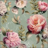 Art.No.13318130- СалфеткиPeonies composition green от 