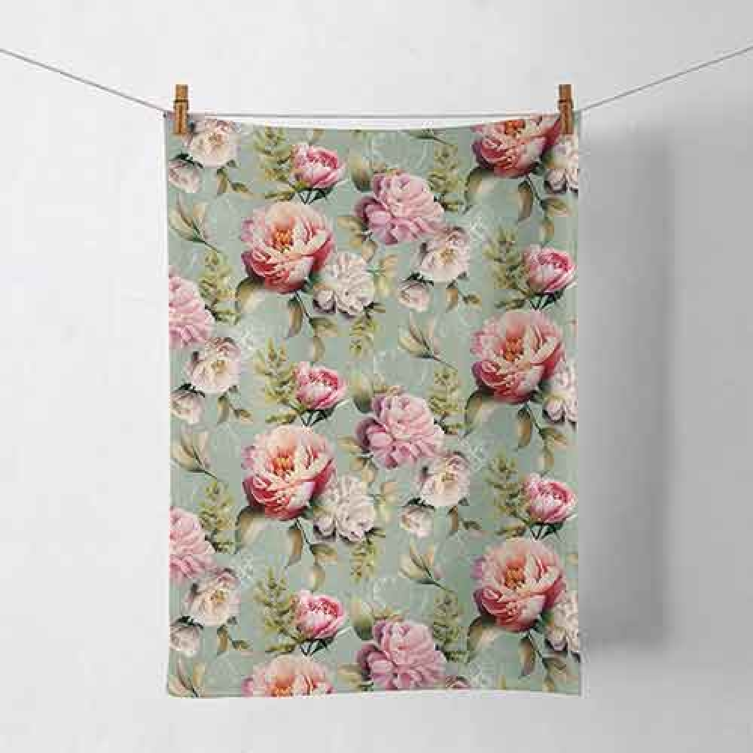 Кърпа Peonies composition green