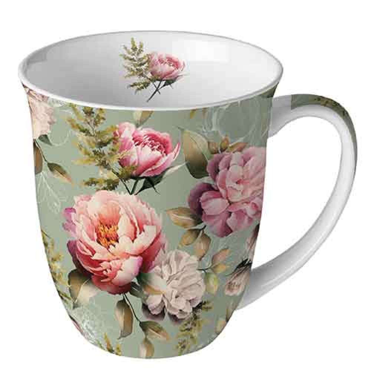 Чаша Peonies composition green