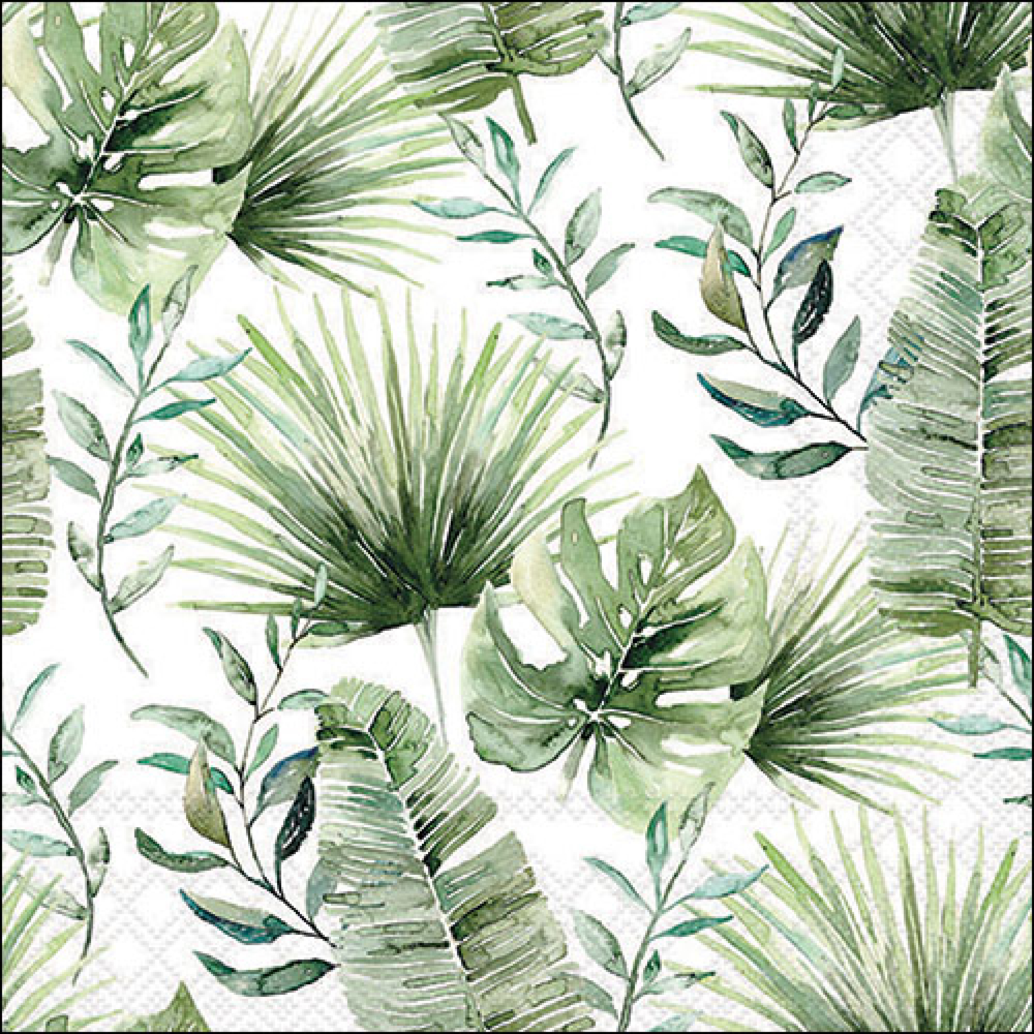 Салфетки Jungle leaves white