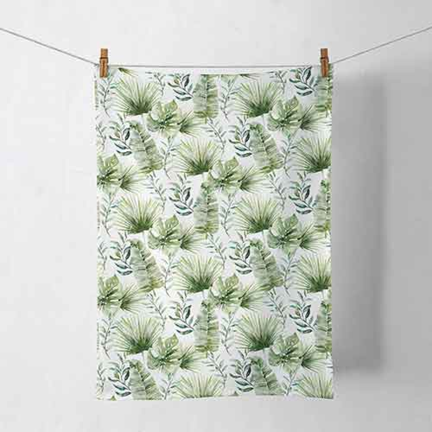 Домакинска кърпа Jungle leaves white