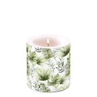 Art.No.19218215- Свещ малка Jungle leaves white от 