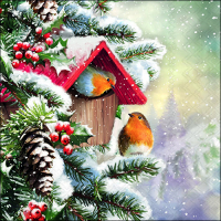 Art.No.33319100- Салфетки House with robins от 