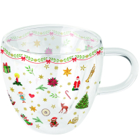 Art.No.34414765- Двустенна стъклена чаша Ornaments all over red от 