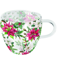 Art.No.34418875- Двустенна стъклена чаша Christmas florals от 