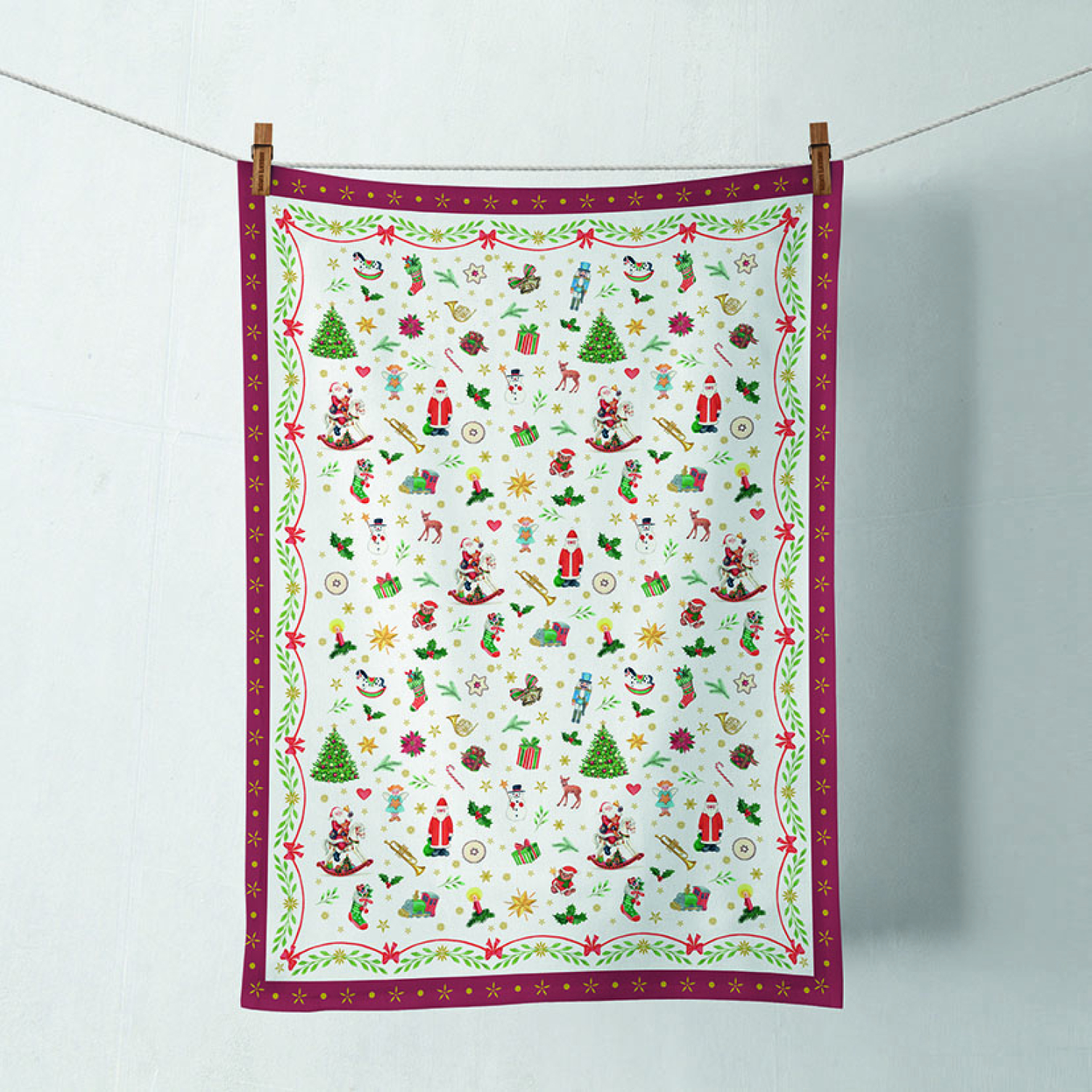 Домакинска кърпа Ornaments all over red