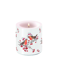 Art.No.39218865- Свещ  малка Christmas robins white от 