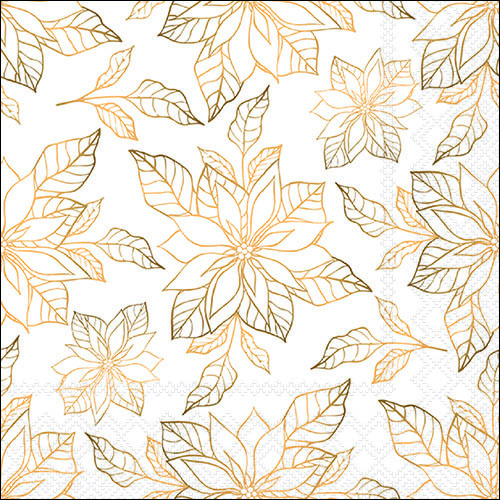 Салфетки Poinsetia outline gold