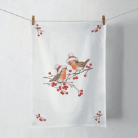 Art.No.37818865- Домакинска кърпа Christmas robins white от 
