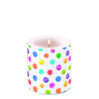 Art.No.19219315- Свещ Polka dots white от 