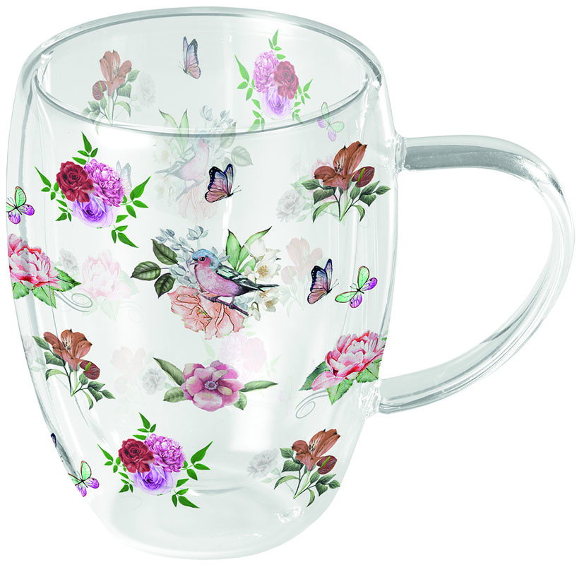 Двустенна стъклена чша Charlote white