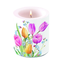 Art.No.19317030- Свещ средна Tulips bouquet от 
