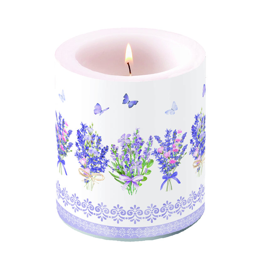 Свещ средна Lovely lavender white