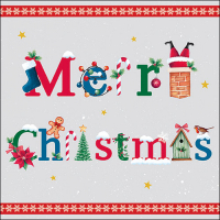Art.No.33320205- Салфетки Merry message grey от 