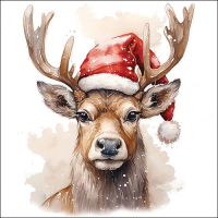 Art.No.33320280- Салфетки Deer with Santa hat white от 