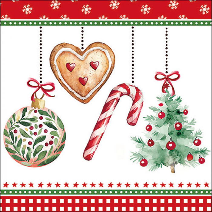 Салфетки Ornaments on a cord white