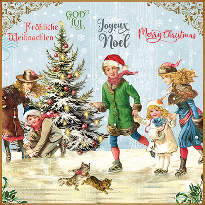  Салфетки X-mas on ice blue