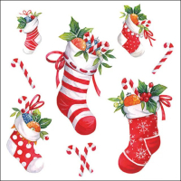 Art.No.33320200- Салфетки X-mas stockings white от 